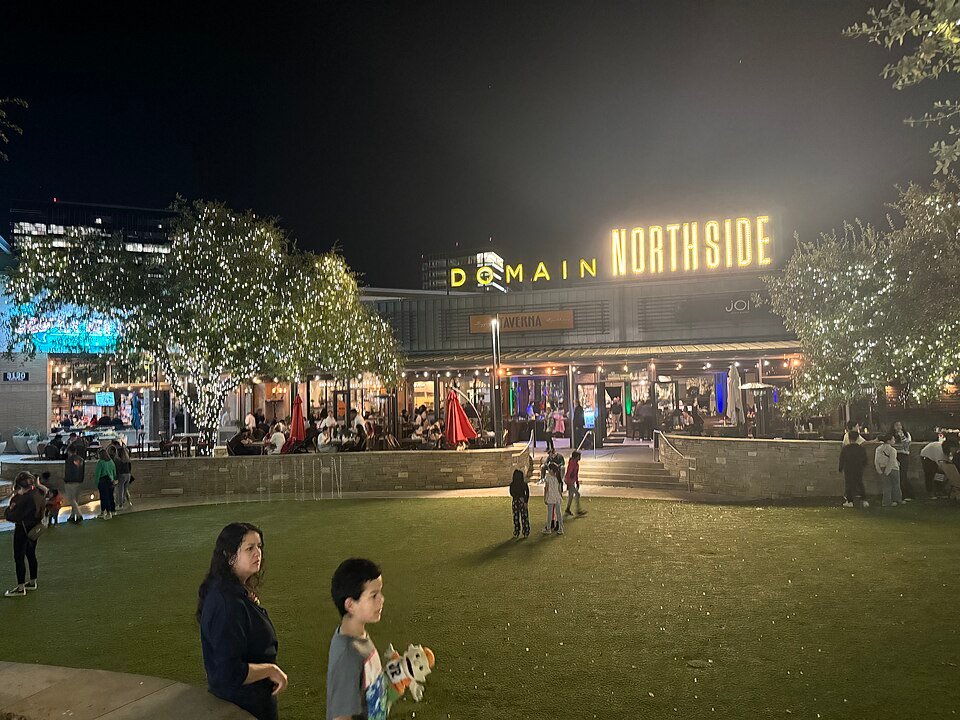 The Domain Shopping Center’s Northside within its 3rd phase. Taken at night.